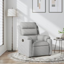 Fotoliu rabatabil gri deschis, material textil GartenMobel Dekor