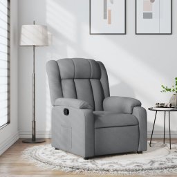 Fotoliu rabatabil gri deschis, material textil GartenMobel Dekor