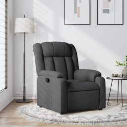 Fotoliu rabatabil gri închis, material textil GartenMobel Dekor