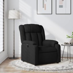 Fotoliu rabatabil din material textil negru GartenMobel Dekor