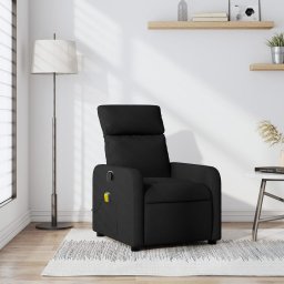 Fotoliu reclinabil cu masaj, material textil negru GartenMobel Dekor