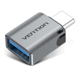 Adaptor USB OTG Vention, USB Type-C (T) la USB 3.2 gen 1 (M), rata transfer 5 Gbps, invelis aliaj Al, gri