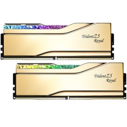 Kit dual memorie RAM G.Skill Trident Z5 Royal RGB, Capacitate 32GB DDR5 (2x16 GB), Frecventa 6000, CL - 28, Auriu
