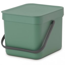 Cos de gunoi colectare selectiva Brabantia Sort&Go 1003233, 6 l, Maner, Montabil pe perete, Verde închis