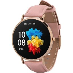 Smartwatch Smartwatch Garett Verona Auriu/Roz,Compatibilitate cu Android și iOS,monitor de ritm cardiac,Notificări de apel și SMS, 360x360 pixeli, 1.3