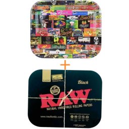 Raw Black Set Tava de rulat Raw History + Capac magnetic 34 x 27,5cm