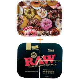 Raw Black Set Tava de rulat Raw Donut si Capac magnetic Black 34 x 27,5cm