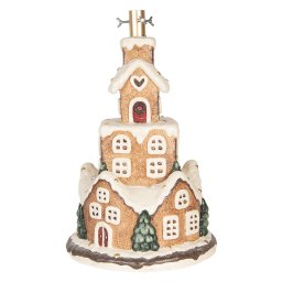 Suport brad Craciun ceramica multicolora Casuta Turta Dulce Ø 35x57 cm