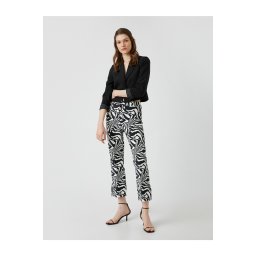 Pantaloni cu model Koton Zebra Slim Fit