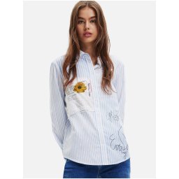 DESIGUAL LONG SLEEVE SHIRT WOMEN BLUE