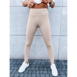 Legginsy damskie sportowe SIMPLE LIFE kamelowe Dstreet