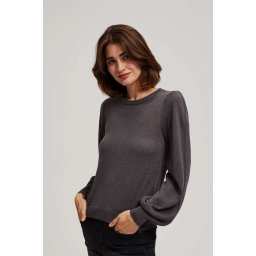 Marisse Sweater With Puffed Sleeves And Metallic Thread