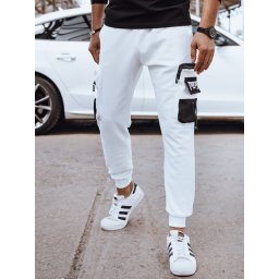 Pantaloni de trening albi pentru bărbați