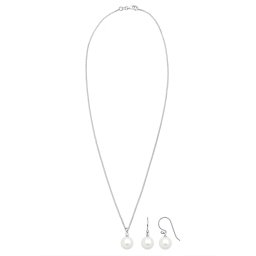 ELLI Set de bijuterii argintiu / alb perlat