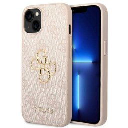 Husa Guess PU 4G Metal Logo pentru iPhone 14 Roz
