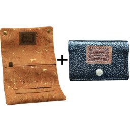 Set Portofel tutun Kavatza Nature Gold Deluxe cork + Portofel mini/Scrumiera buzunar