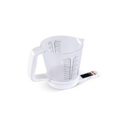 Lamart - Cântar de bucătărie digital cu cană de măsurare, alimentat cu 2x AAA, alb