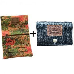 Kavatza Set Portofel tutun Sweet Hibiskus Deluxe cork + Portofel mini/Scrumiera buzunar