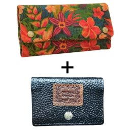 Set Portofel Kavatza Pouch Exotic Dream Deluxe cork + Portofel tutun mini / Scrumiera buzunar Kavatza Clasic negru Multifunctional piele naturala
