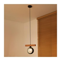 Duolla - Pendul pe cablu IRONLINE 1xE27/15W/230V pin stejar/negru