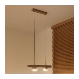 Duolla - Lustra suspendată pe cablu IRONLINE 2xGX53/3W/230V pin/stejar/bej