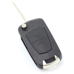 Carcasa cheie auto Techstar, compatibila Opel Astra, Corsa, Vectra, Meriva, tip briceag, cu 2 butoane, lama pe stanga, culoare neagra