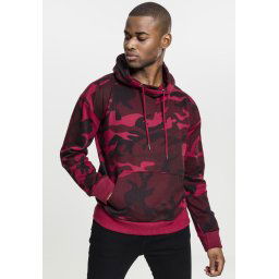 High Neck Camo Hoody Burgundy Camo