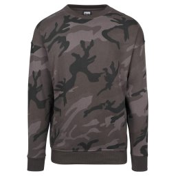 Tricou Camo cu guler rotund, camuflaj închis