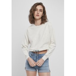 Hanorac crop supradimensionat pentru femei gri deschis