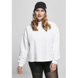 Doamnelor supradimensionate High Neck Crew White