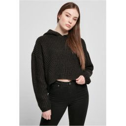 Doamnelor supradimensionate Hoody Pulover Negru
