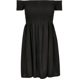 Doamnelor afumat Off Umăr Rochie negru
