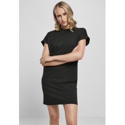 Doamnelor organice din bumbac cut on sleeve Tee Dress Black