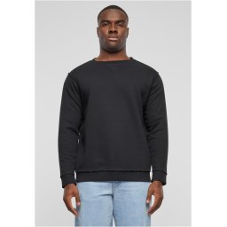 Bluză tip tricot supradimensionată cu margini deschise, neagră