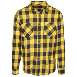 Plaid flannel shirt blk/honey