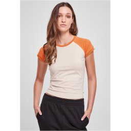Women's Organic Stretch Short Retro Baseball T-Shirt Softseagrass/Starrange