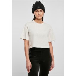Women's short oversized t-shirt in light gray color
