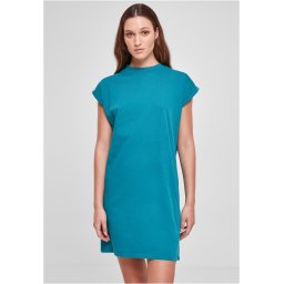 Women's Turtle Extended Shoulder Dress - Blue-Green