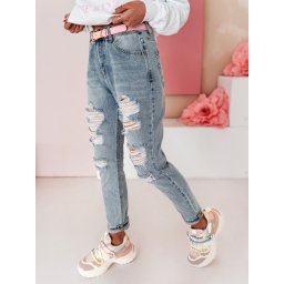 Blugi de damă cu talie înaltă, stil mom fit