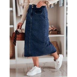Fustă midi din denim pentru femei cu crăpătură