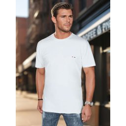 Tricou alb bărbătesc cu broderie