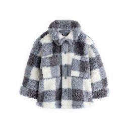 Next Jachetă fleece gri piatră / gri deschis / alb