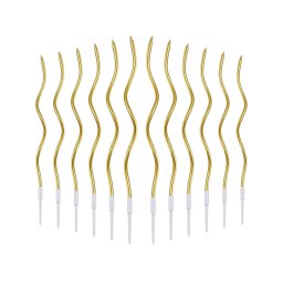 Set 10 lumanari spirala aurii 12 cm