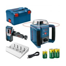 Bosch - GRL 400 H + LR 1 - Nivela laser rotativa, 20 m, +/-0.08 mm/m, 600 rot/min, receptor, valiza speciala