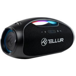 Boxa portabila Tellur BT 5.3 Obia Pro, putere maxima 60W, sensibilitate 80 dB, autonomie 12 ore, lumini LED, negru