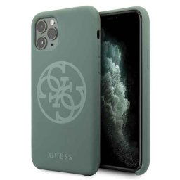 Husa Guess GUHCN58LS4GKA iPhone 11 Pro khaki hard case Silicone 4G Tone On Tone