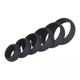 SuperLove Premium Wide Silicone Erection Cock Ring Kit Black