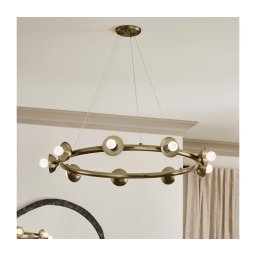 Kichler KL-PALTA9-CPZ - Candelabru suspendat pe cablu PALTA 9xE14/40W/230V auriu