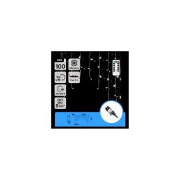 Aigostar - Ghirlandă LED de exterior pentru Crăciun 100 LED/6W/230V/8 funcții 1,5 x 1 m IP44 alb rece + telecomandă