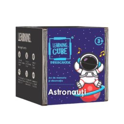 Joc de atentie K-TOYZ Learning Cube® - Astronauti, 64 cartonase, 1 carioca care se sterge, 3 ani+